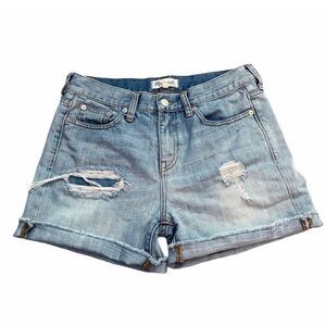 Madewell Rip and Repair Denim Boyfriend Shorts 25